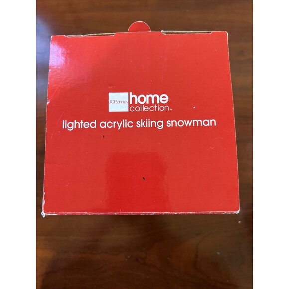 JC Penney Home Collection 7" Lighted Acrylic SKIING SNOWMAN in Box TESTED WORKS - Picture 13 of 14
